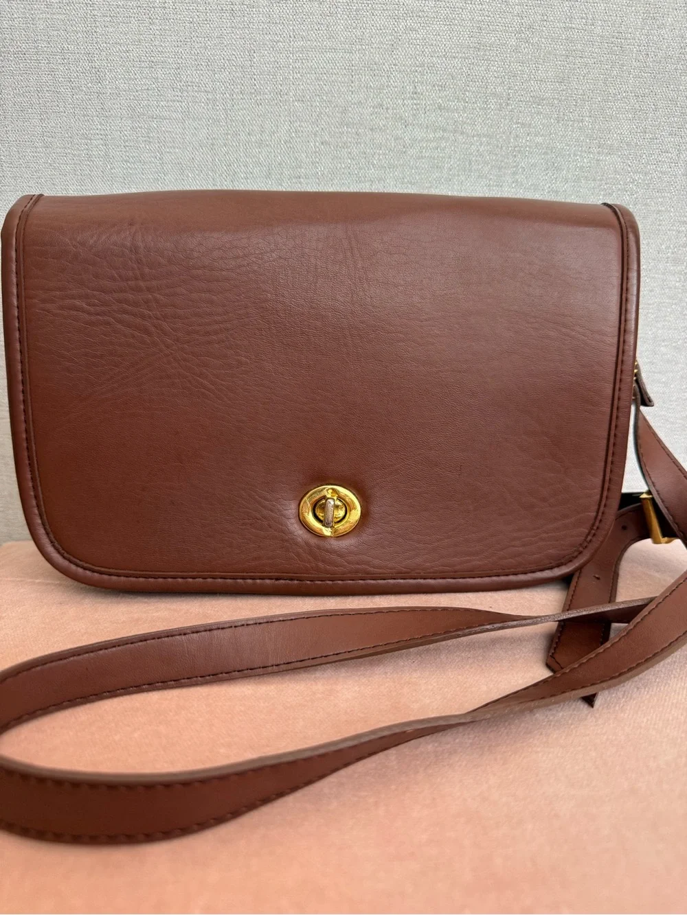 Vintage Coach Penny Pocket Purse Bag Brown Glove Tanned Leather USA - Picture 1 of 16
